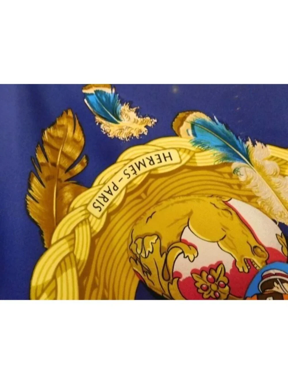 Hermes Couvee D'hermes Carre 90 Silk 100% Large Scarf Blue - Picture 2 of 4